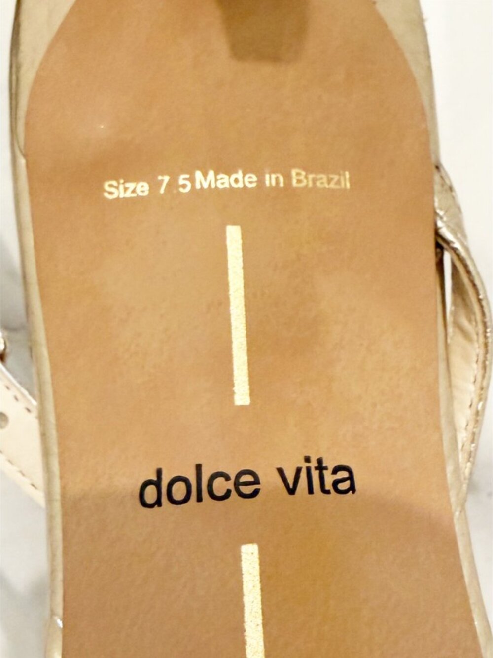 DV by Dolce Vita PAMLA GOLD FLATS DISTRESSED LEATHER 7 - Picture 9 of 10